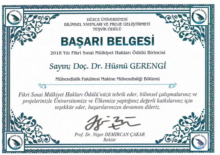 Fikri Sınai Mülkiyet Başarı Ödülü